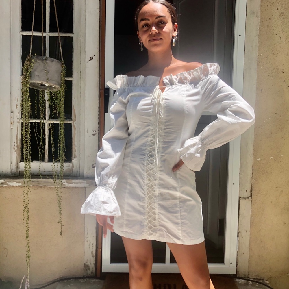 Public Desire White Off the Shoulder Dress